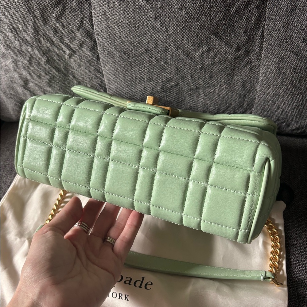 Kate Spade Mint Quilted Shoulder Bag with Gold Chain - Picture 5 of 9